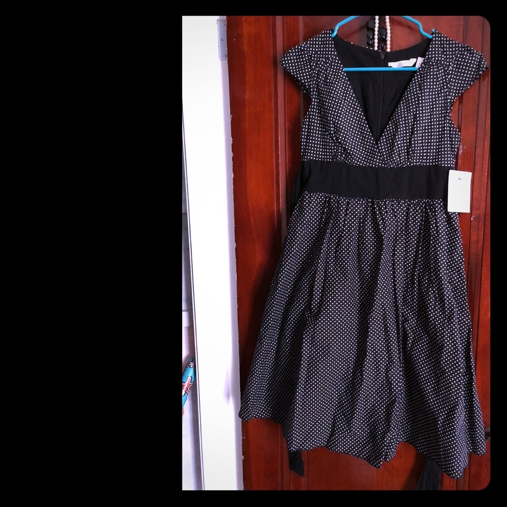 Black & White Polka Dot Swing Dress